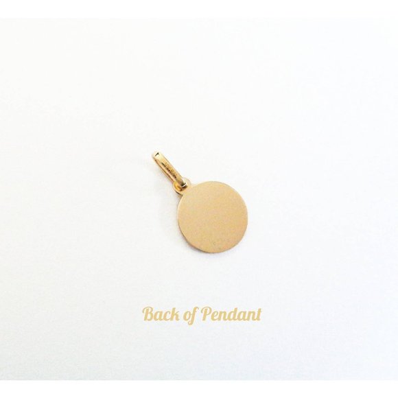 Solid 10k Gold Zodiac Sign Coin Charm Necklace, Astrology Horoscope Pendant - Picture 6 of 7